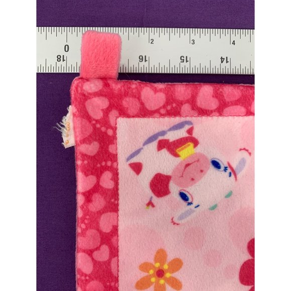 Bright Starts Crinkle Teething Blanket Bird Buterfly Pig Cow Pink with Purple Te - Picture 3 of 9